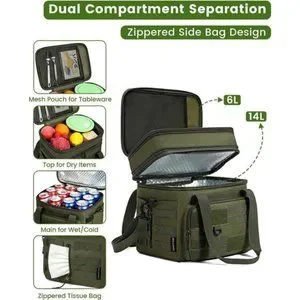 Bags | Tactical Lunch Bag Large Double Deck Insulated Lunch Box ...